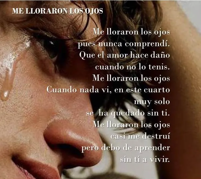Poema Me lloraron los ojos de Pedro Morales