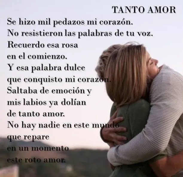Poema Tanto Amor de Pedro Morales